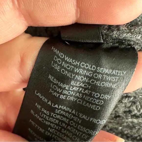 Anthropologie Deep V Cardigan Sweater Button Gray Carbon Oversized Chunky Knit - Picture 9 of 12